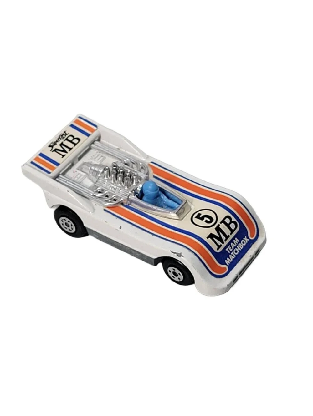 Lesney Matchbox Superfast Hi-Tailer #5  No. 56 1974 White Blue Driver - England